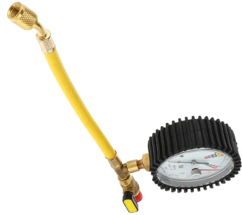 SHERCHPRY Manomètre de Réfrigération Azote Raccord Sphérique, Testeur de Pression pour Climatisation Auto et Maison, Jauge Haute Précision pour Contrôle Fuite Gaz, Outil de Test
