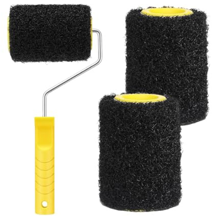 Robusta confezione di rulli con coperture intercambiabili ed ergonomiche per progetti domestici, spazzola a rullo per stucco da parete