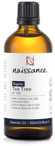 Naissance Teebaumöl BIO (Nr. 109) - 100ml - Naturreines Teebaum Ätherisches Öl für Naturkosmetik, Aromatherapie, Gesicht, Duftlampe - Duftöl für Aroma Diffuser