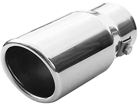 Universell Auspuffblende Rund Endrohr Edelstahl Auto Endrohrblenden Auspuffendrohr Auspuffrohr Tuning Schalldampf Blende Sport Rund Chrom