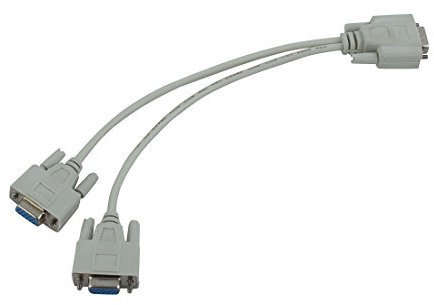 N/A Household Video 1 macho / 2 hembra VGA adaptador cable divisor convertidor blanco 27,5 cm largo