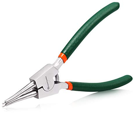 SPEEDWOX Pince à circlips de 17,8 cm - Pince à anneau rétractable externe robuste de précision - Pince à anneau de retenue à mâchoire droite pour enlever les anneaux