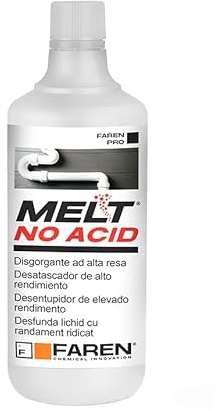 Faren Melt - Desatascador líquido concentrado, fórmula concentrada, no a base de ácido, fácil y rápido, seguro, 1 litro (12 unidades)