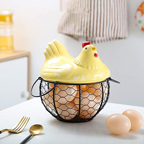 Soporte de almacenamiento de huevos, soporte para huevos con forma de gallina y huevos, para la colección de huevos de cocina, con capacidad para hasta 15 huevos