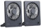 PEARL Reiseventilator: 2er-Set Kompakter Akku-Tisch- & Wandventilator, stufenlos einstellbar (Ventilatoren Akku, Tischventilator Akku, Ventilator Camping)