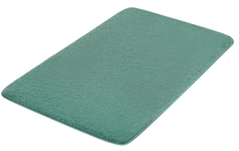 Kleine Wolke Badteppich Meadow Eucalyptus 70 x 120 cm | OEKO-TEX zertifiziert, rutschhemmende Unterseite, für Fußbodenheizung, maschinenwaschbar, 100% Polyester
