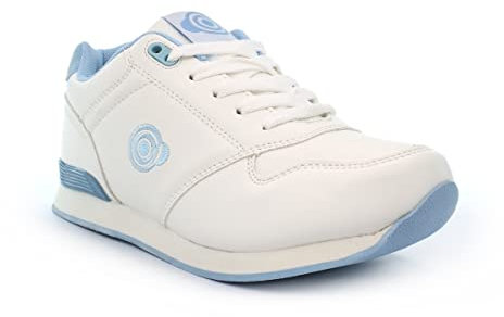 Womens Lawn Bowling Shoes Ladies Bowls Shoes Ladies Lawn Bowling Trainers Womens Bowls Trainers Womens Bowling Shoes Lace Up White/Blue 4 UK