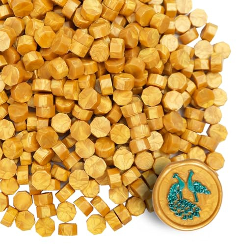 Perles de Cire à Cacheter Tomgenrine - Lot de 520 Perles Or | Pour Lettres Élégantes,Cartes de Vœux,Bouteilles de Vin & Créations Artistiques | Décoration Événementielle et Projets DIY