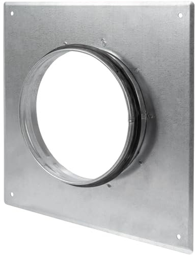 Repa Market 6 Inch (149mm) Duct Connector Flange with Rubber Gasket/Male Fit Galvanized Steel Adapter/Wall & Ceiling Mounting/Airtight HVAC Dryer Vent Hose Fitting with Pre-Drilled Screw Holes