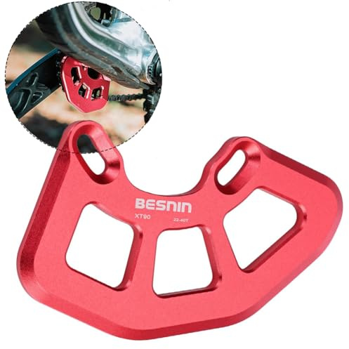 BESNIN Bash Guard for 22T to 40T Chainrings,Bicycle Chain Guard for ISCG05 Bash Guard Suitable Downhill Bikes/Cycling Road Bike/Bicycle Motocross Red