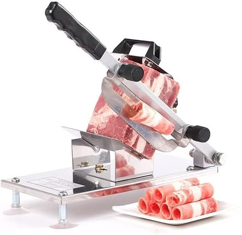trancheuse à jambon Trancheuse De Viande Congelée Manuelle - Trancheuse De Viande En Acier Inoxydable, Trancheuse De Bœuf Jerky, Trancheuse De Nourriture De Fromage De Viande De Légumes, Coupe-Rouleau