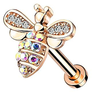 Taffstyle Ohr Tragus Knorpel Labret Piercing Stecker Kristall Biene für Ohr Tragus Helix Lippe Labret