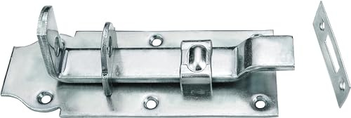 Connex Schlossriegel - 75 x 200 mm - gekröpft - Mit Schließblech - verzinkt/Tür-Riegel/Klinke/Schiebeschloss/Griff zum Abschließen/Türschloss/Beschlag / DYB2206021