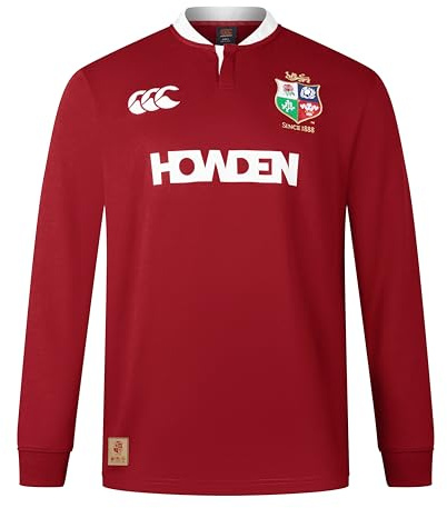 Canterbury Unisex Erwachsene British and Irish Lions Langarm-Trikot, klassisches Design, Red Dahlia, Größe XXL