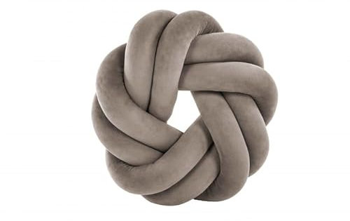 TISECO Home Studio - Kissen (gefüllt) Knot - Samt - Knotenkissen - 30x30x7cm - Taupe