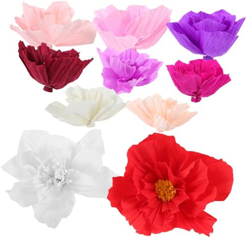 VINTORKY 10 Große Papierblumen zur Hochzeit Dekoration Leichte Montage Kreative Papierblumen für Zuhause und Partydeko Zarte und Schöne