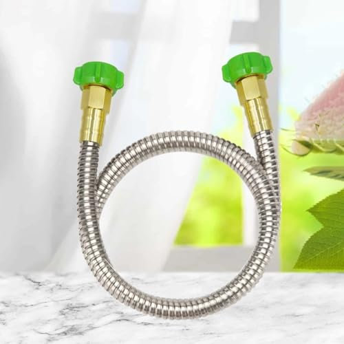 304 Stainless Steel Metal Hose Connector, Washing Machine Inlet Pipe With Washer, For Convenience Resisting Breakage,Ensures Premium Durability(8FT)