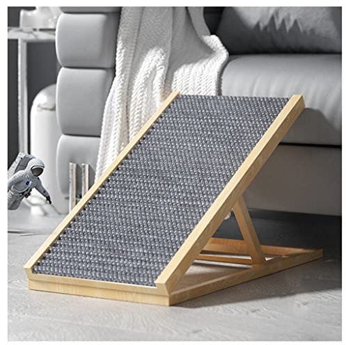 Verstellbare Haustierrampe, tragbare Hunderampe aus Holz für alle Hunde und Katzen, rutschfeste Teppichoberfläche, höhenverstellbare Rampe, perfekt für Bett und Auto
