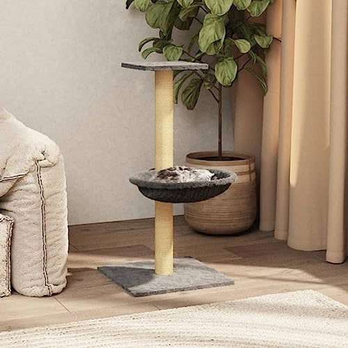 Rascador para Gatos con Poste de sisal Gris Claro 74 cm, ZEYUAN Rascador Gato, Arbol Rascador para Gatos, Gatos Accesorios, Torre Gatos, Arranhador para Gatos, Casa para Gatos