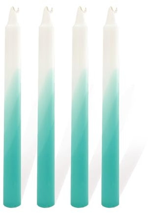 Rituals Bunte Dip Dye Stabkerzen, Höhe 22 cm ø 2,1 cm, Spitzkerzen, Tropfkerzen für Flaschen, Gemischt Weiß-Grün für Ferm Living