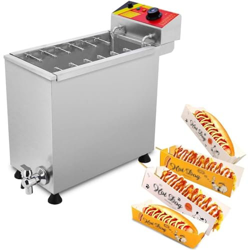 YJFEDCC Freidora Eléctrica De Palo De Perrito Caliente con Queso, Freidora De Palillo De Salchicha De Queso De Gran Capacidad, Freidora Eléctrica De Palo De Queso