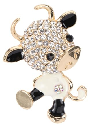 DEARMAMY 1 Stück Einzigartige Neujahrsbrosche Mit Mini-kuh- Entzückendes Kuh-design Für Die Urlaubsparty Modischer Statement-schmuck