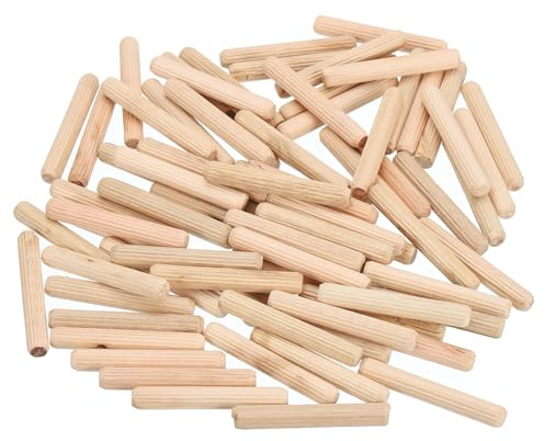 sourcing map 100 Stück 5/16 Zoll x 2-3/16 Zoll Holzdübelstifte, Holzdübel, Stangen, Möbel, Holzbearbeitung, gerillter Stift, Holzdübel geriffelt für Handwerk, DIY-Projekte