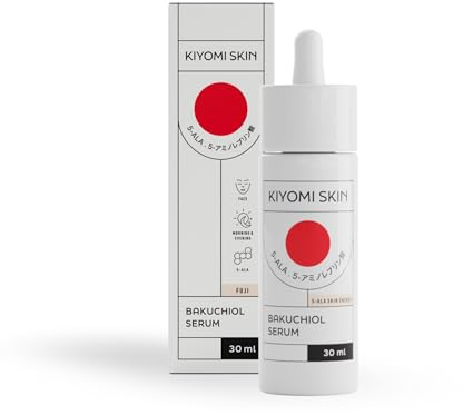 KIYOMI SKIN 5-ALA Bakuchiol Serum 30ml - Sanfte Retinol-Alternative - Gegen feine Linien und Falten Reduziert Anzeichen der Hautalterung Anti Aging Serum Gesichtsserum