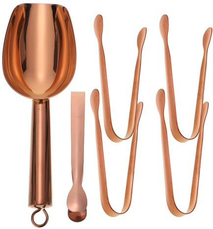 1 Ensemble De Pelles À Glace En Acier Inoxydable Cubes De Sucre Cuillère À Glace Cuillère À Glaçons Pinces À Glace En Or Rose Couvercles De Broyeur Cuillère À Grains De ABOOFAN