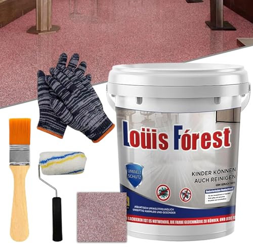 Vgpbphj Louis Forest, vernice epossidica per pavimenti, rivestimento per pavimenti in resina epossidica ad effetto marmo, impermeabile e antiscivolo, forte e resistente all'usura, sicura ed ecologica