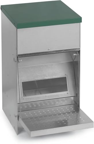 Agrarzone Automatiskt kycklingfoderställ med pedal 10 kg - automatisk kycklingmatare mot råttor - matdispenser som minskar matavfall