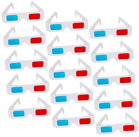 Angoily Gafas 3D De Papel Anaglifo Rojo Azul para Cine y Juegos 3D, Paquete De 40 Unidades Desechables, Ligereza Portátil Adecuado para Niños y Adultos
