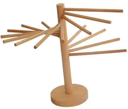 SOLUSTRE Séchoir à Pâtes Bois Naturel Support Pour Sécher Spaghetti Et Nouilles Fraîches Étagère De Séchage Pour Cuisine