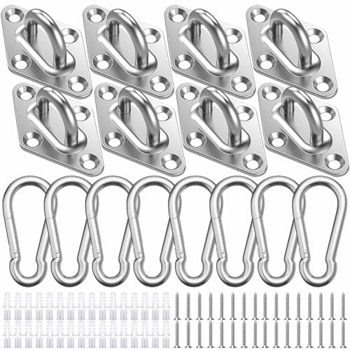 Kendwing Pontet Inox,8 Pièces Crochet Plafond,Crochet Inox a Visser pour Suspendre des Filets,Cordes (8)