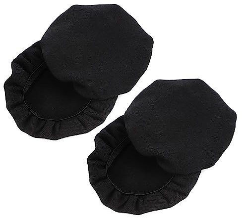 PartyKindom Copertura per Cuffie in Cotone 4 Pezzi Copertura Elasticizzata Antipolvere per Cuffie Adatta a Uso Nero Lavabile