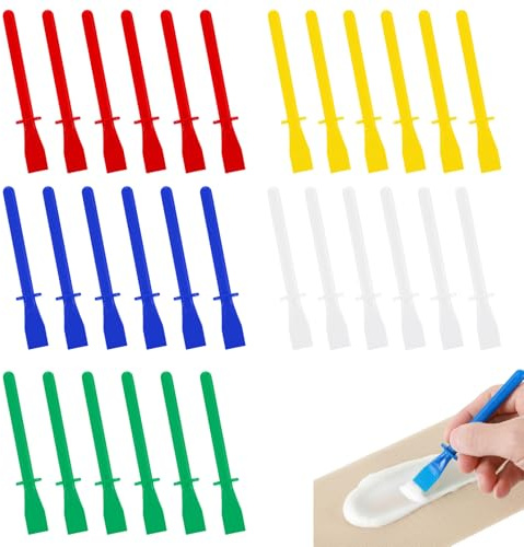 Classicseali 30PCS Glue Spreaders,Glue Spreaders for Pva Glues, Colored Plastic Smear Spreader,Easy to Store and Carry, Ergonomic Handle,for Handmade DIY Art,Leather Craft,and Woodworking Projects
