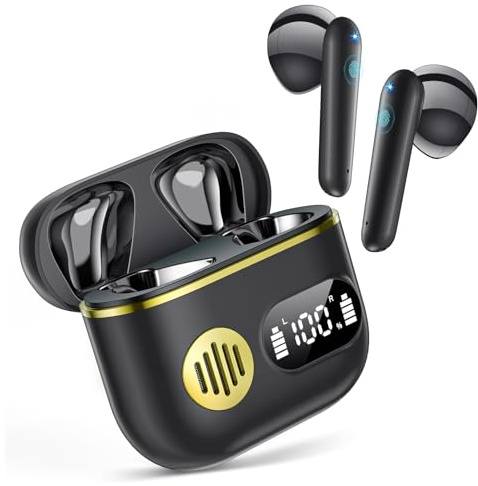 Cuffie Bluetooth Auricolari Bluetooth 5.3 - Cuffie Wireless con 6 ENC Cancellazione Rumore Mic, Cuffie in Ear 42 Ore di Riproduzione, Cuffiette Senza Filo HiFi Stereo IP7 Impermeabili per iOS/Android
