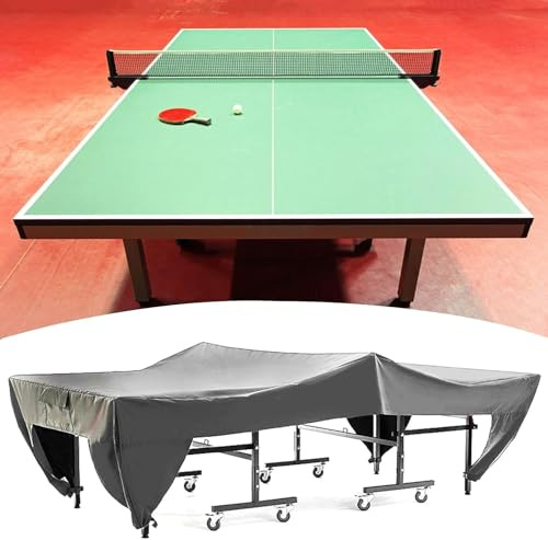 GAESHOW Tischtennisplatte Schutzhülle Abdeckung, Tischtennis Plane, Wasserdicht Abdeckhülle mit Tasche, Tischtennistisch Abdeckplane für Außen Outdoor und Indoor 280x153x73cm