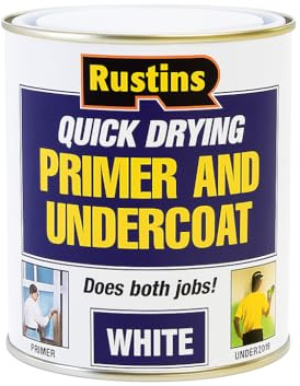 Quick Dry Primer & Undercoat White 500ml | Fast Drying Water-Based Paint Primer for Wood | Smooth Base for Gloss & Satin Finishes | Interior & Exterior Use