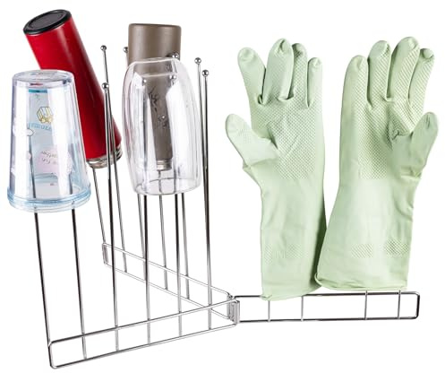 ZHMY Bottle Drying Rack,Kitchen Glove Holder, Stainless Steel Gloves Drying Rack,Baby Bottle Dryer Rack,Plastic Bag Drying Rack,Rubber Glove Drying Rack for Dishwashing