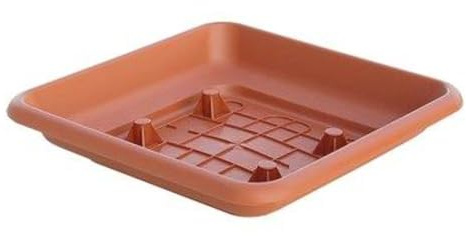 6PZ SOTTOVASO QUADRO LAURUS ICS PP TERRACOTTA X VASO CM 40X40