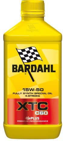 Bardahl - Olio Motore XTC C60 15W50 per Moto 4 Tempi, Lubrificante Speciale ad Elevate Prestazioni, Olio Motore per una Massima Efficienza della Lubrificazione nel Motor Sport, 6 x 1 Litro