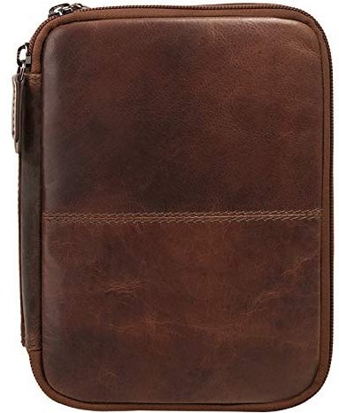 X-ZONE Kulturtasche Echt Leder Herren | Vintage Necessaire mit Haken | Reise-Organizer zum Aufhängen | Waschtasche mit Innenfach | 020091