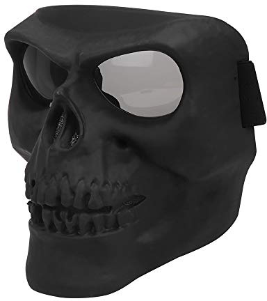 Flantor Motorcycle Goggle Skull Face Mask for Airsoft Paintball Motor Racing Polarized Lens