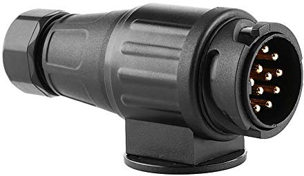 Trailer Plug, Trailer Adapter, 12V 13 Pin Electric Trailer Plug Plastic 13 Pole Wiring Connector Adapter Black