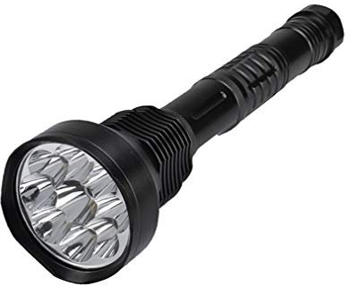 SXFJF Llevó La Antorcha, Linterna Táctica con Zoom Potente Linterna 9 Granos De La Lámpara Fuerte Bombilla 7200 Lúmenes, para Camping, Senderismo (Batería No Incluida)