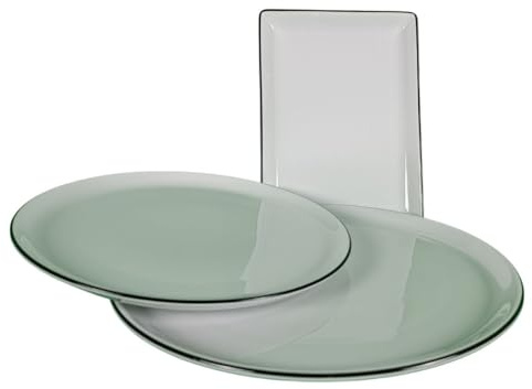 Porland Service de table de 18 pièces, ligne noire, pour 6 personnes