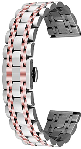 Kai Tian 7 Zeilen Armband Edelstahl Uhrenarmband 20mm 22mm Gebürstet Poliert Uhrenarmbänder für Männer Frauen Schnelle Veröffentlichung Verjüngt