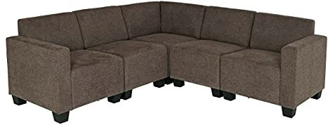 Mendler Modular Sofa-System Couch-Garnitur Lyon 5, Stoff/Textil - braun