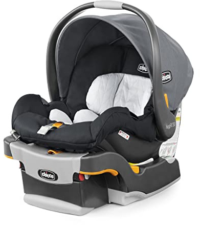 Chicco KeyFit 30 ClearTex Infant Car Seat and Base, Rear-Facing Seat for Infants 4-30 lbs., Includes Infant Head and Body Support, Compatible with Chicco Strollers, Baby Travel Gear, Pewter/Grey